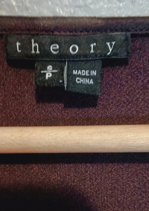 Theory Split Fly Away Sides Long Sleeve Blouse Deep Purple Boat Neck Size Small - Picture 3 of 7